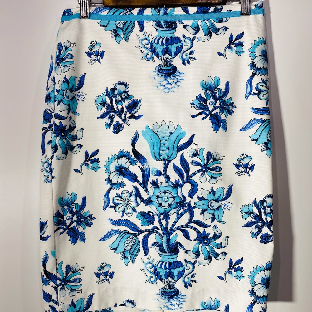 Talbots NWT’s Skirt, Mini, Pencil, Blue and White, Size 6 - Picture 2 of 11